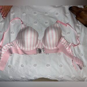 Victoria's Secret Pink and White Striped Bra